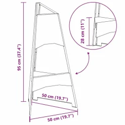 vidaXL Chimeneas-Hoguera Marrón 50 x 50 x 95 cm Acero autopatinable