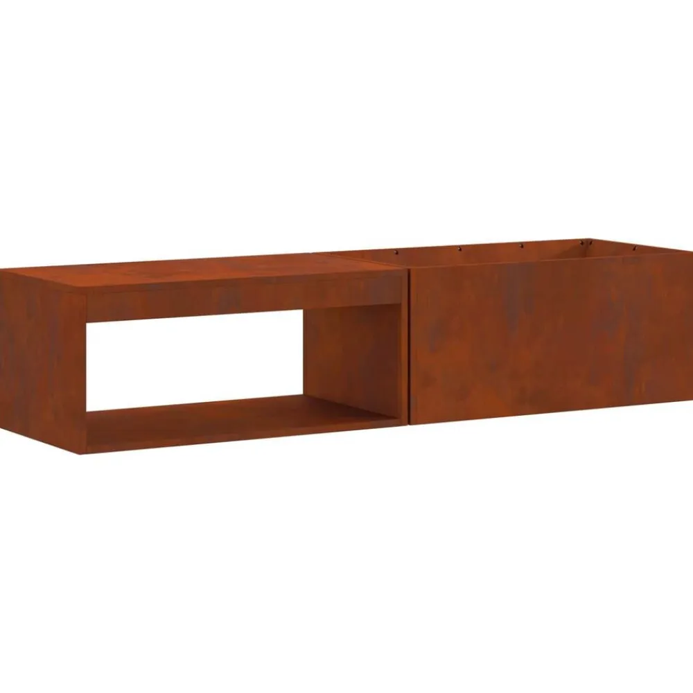 vidaXL Hoguera Marrón 160 x 45 x 35 cm Acero Acero oxidado/marrón New