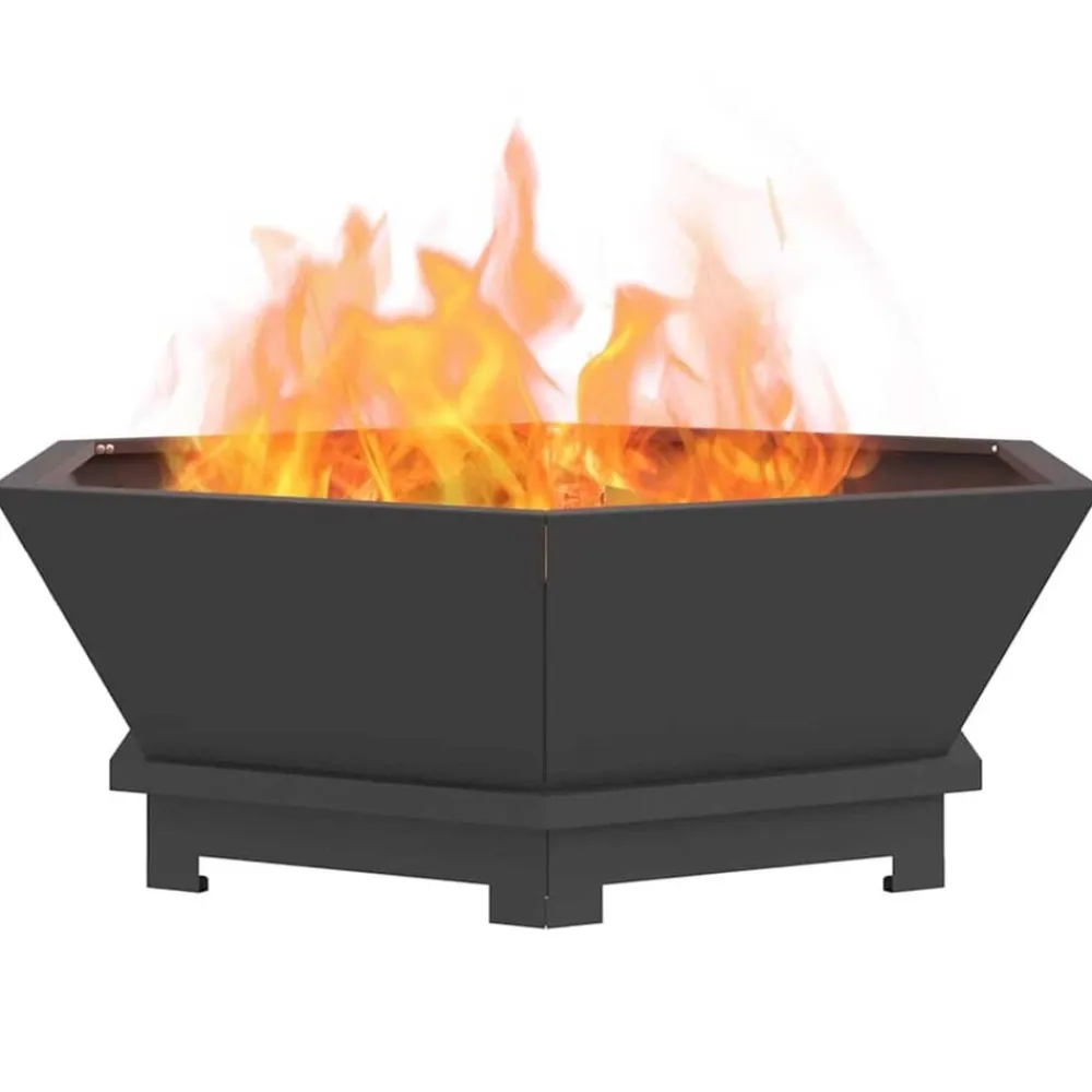 vidaXL Chimeneas-Hoguera Negro 75 x 75 x 28 cm Acero