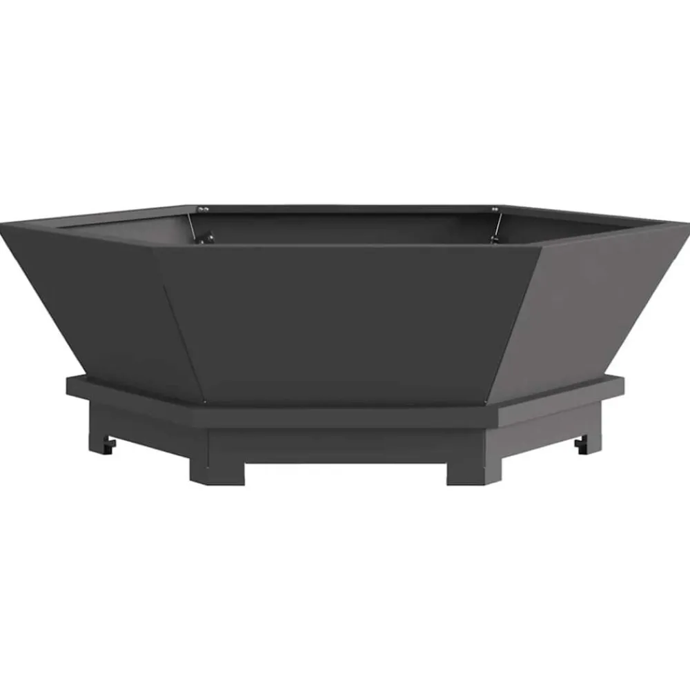 vidaXL Chimeneas-Hoguera Negro 75 x 75 x 28 cm Acero