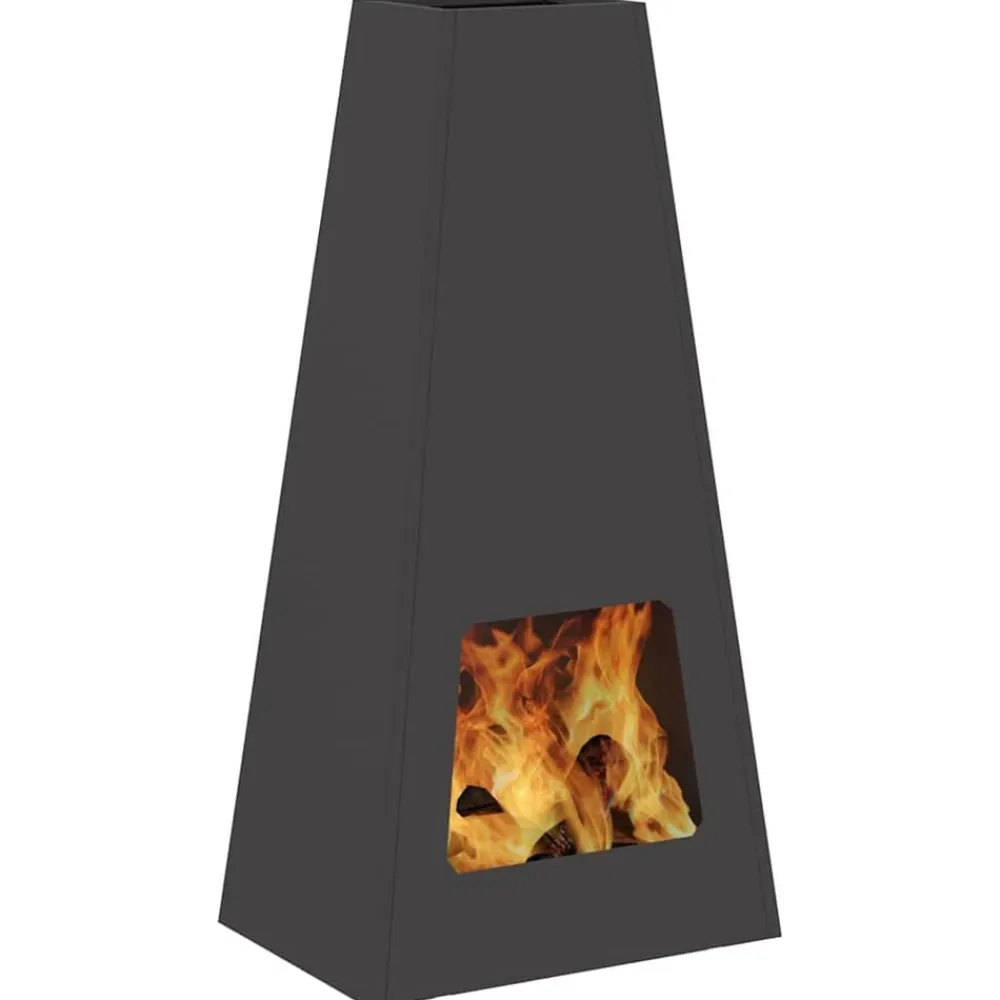 vidaXL Chimeneas-Hoguera Negro 50 x 35 x 100 cm Acero