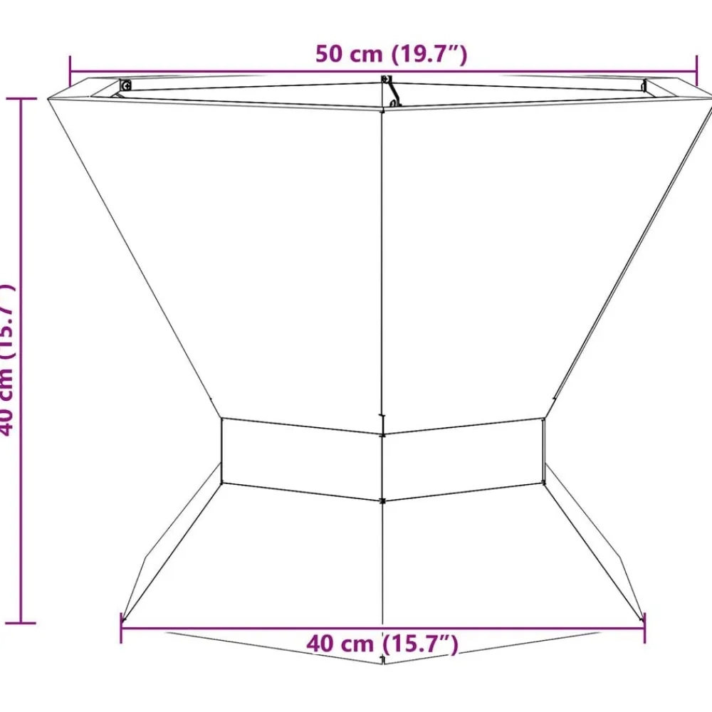 vidaXL Chimeneas-Hoguera Negro 50 x 50 x 40 cm Acero