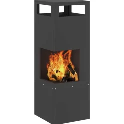 vidaXL Chimeneas-Hoguera Negro 35 x 35 x 100 cm Acero