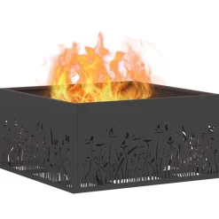 vidaXL Chimeneas-Hoguera Negro 60 x 60 x 30 cm Acero