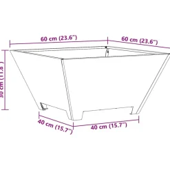 vidaXL Hoguera Negro 60 x 60 x 30 cm Acero Acero laminado en fr&iacute;o/negro Sale