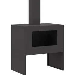 vidaXL Hoguera Negro 60 x 40 x 96 cm Acero Acero laminado en fr&iacute;o/negro New