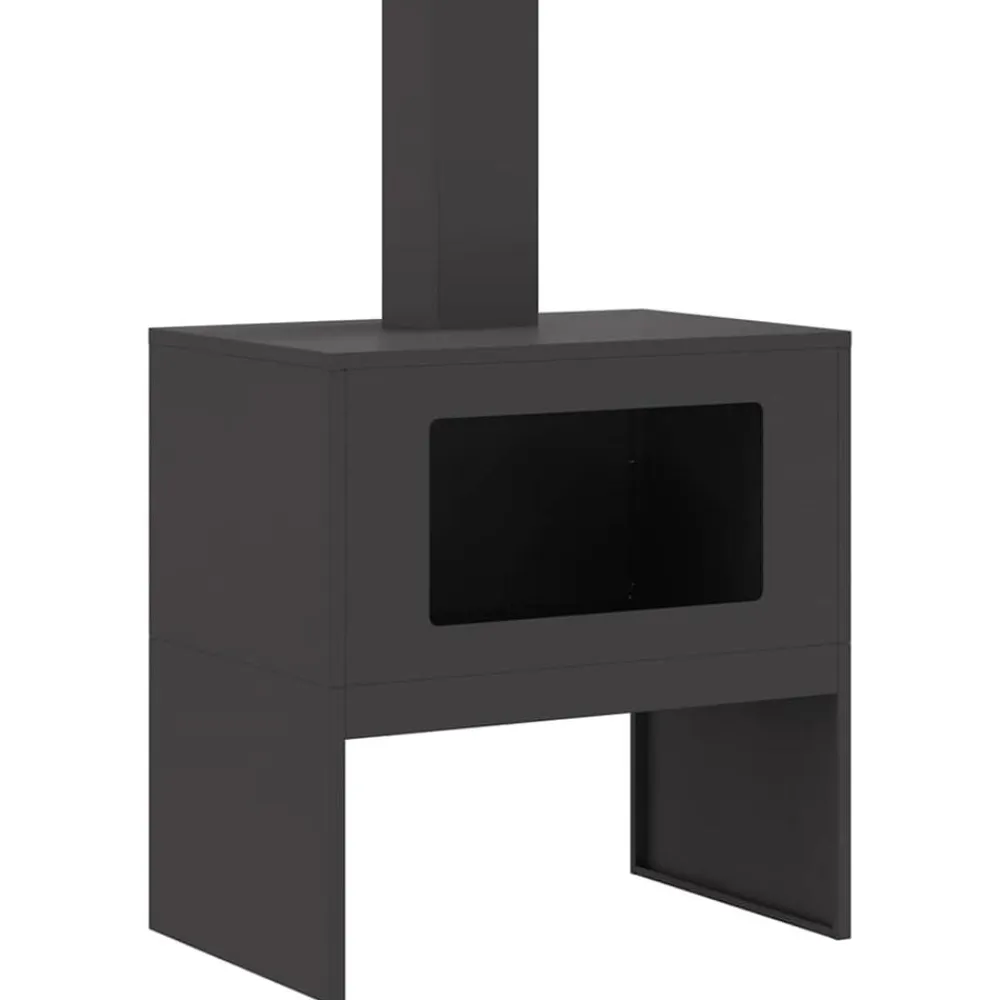 vidaXL Hoguera Negro 60 x 40 x 96 cm Acero Acero laminado en frío/negro New