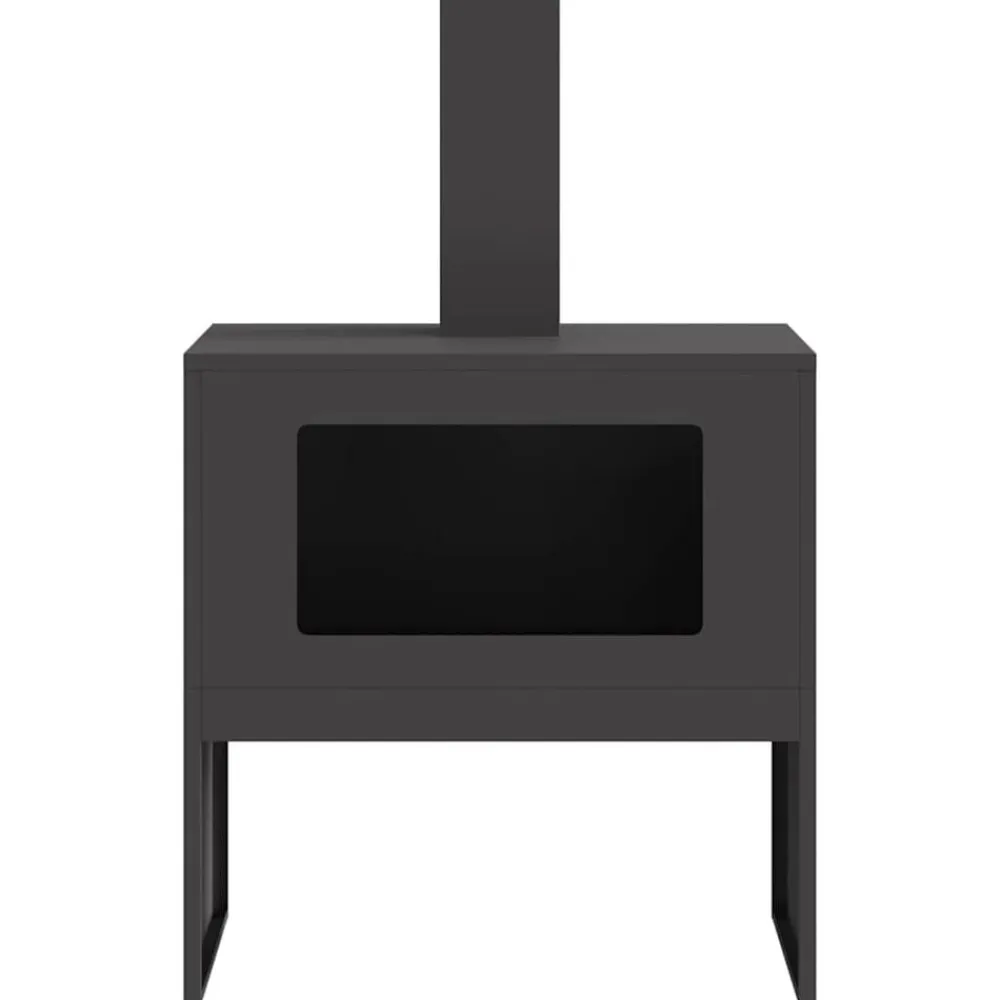 vidaXL Hoguera Negro 60 x 40 x 96 cm Acero Acero laminado en frío/negro New