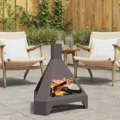 vidaXL Chimeneas-Hoguera Negro 50 x 43 x 52 cm Acero