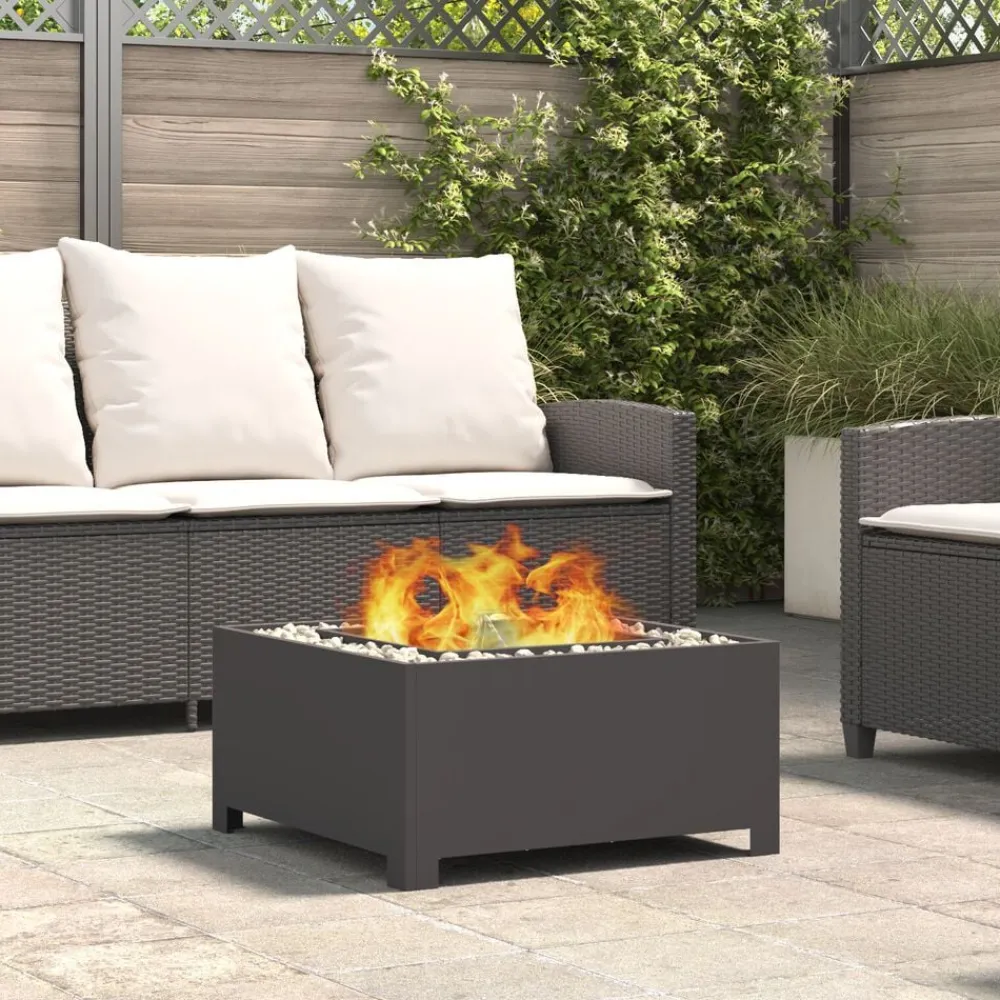 vidaXL Hoguera Negro 60 x 60 x 30 cm Acero Acero laminado en frío/negro