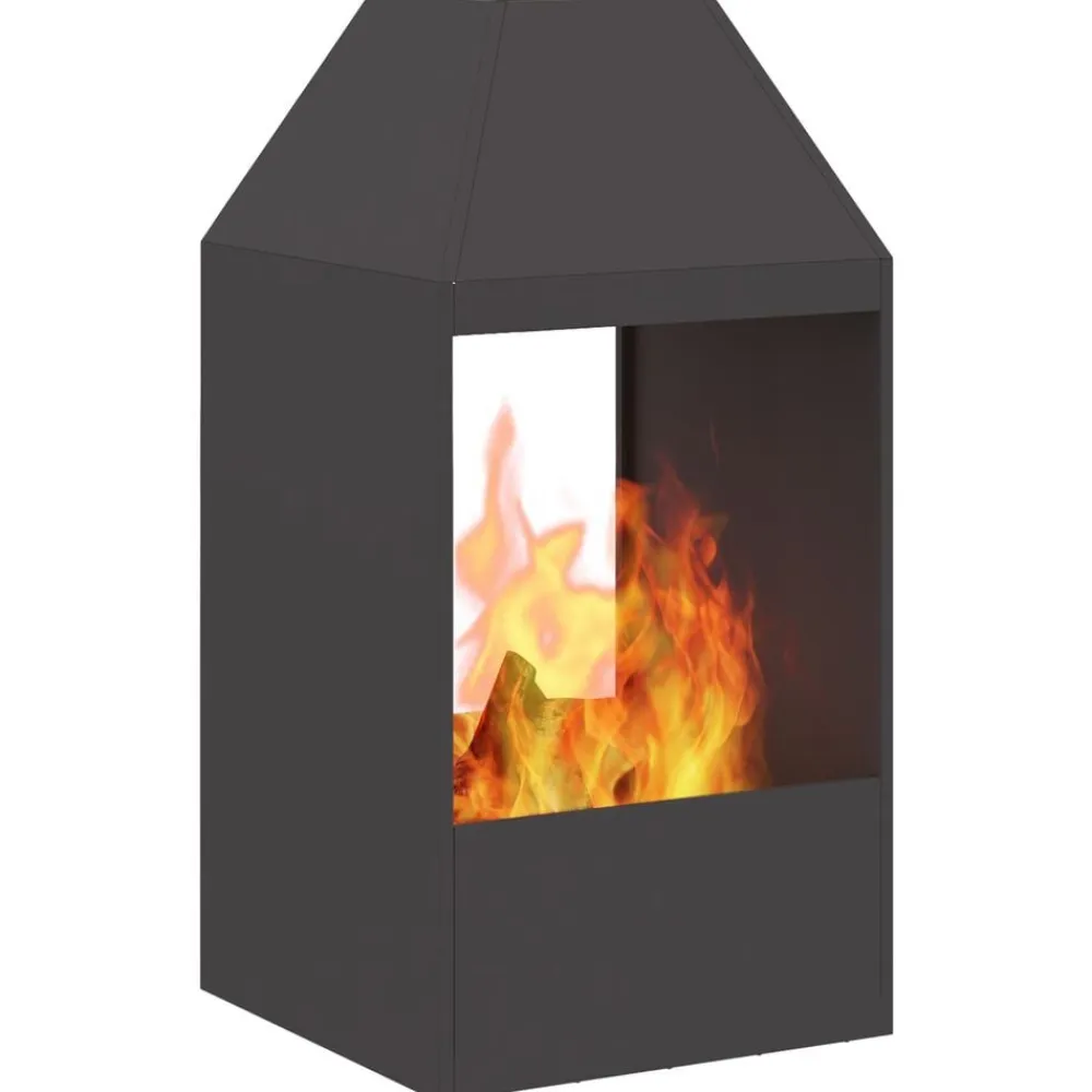 vidaXL Chimeneas-Hoguera Negro 50 x 50 x 100 cm Acero