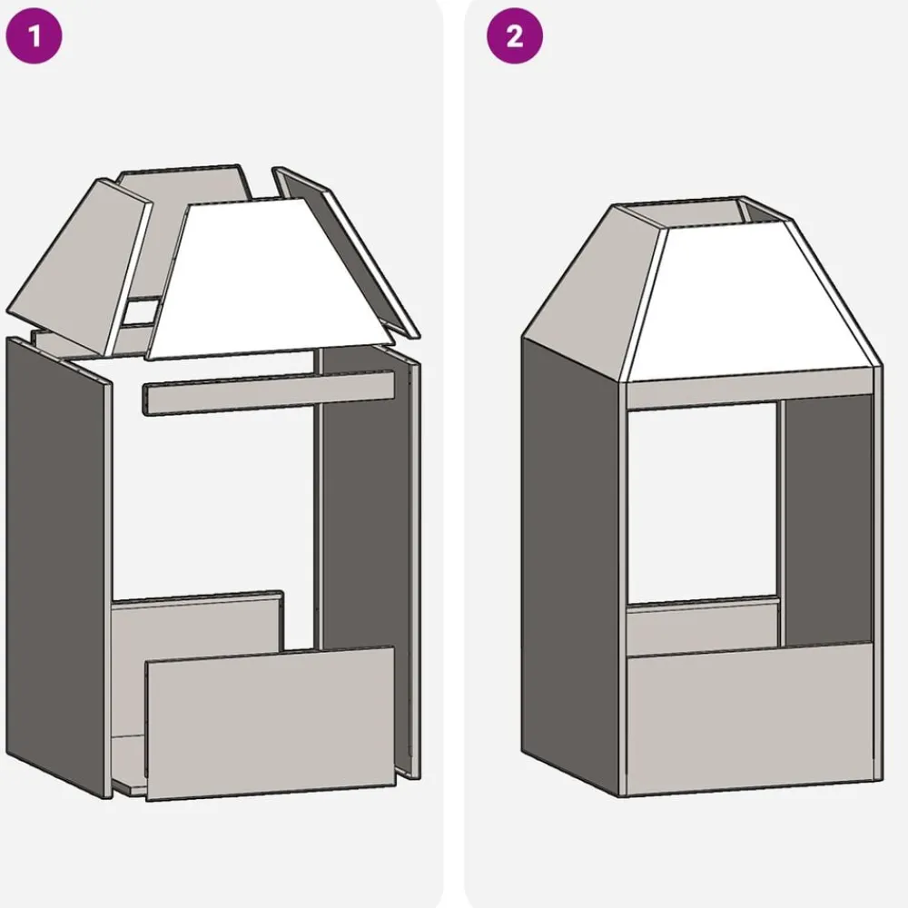 vidaXL Chimeneas-Hoguera Negro 50 x 50 x 100 cm Acero