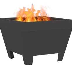 vidaXL Hoguera Negro 50 x 50 x 38 cm Acero Acero laminado en fr&iacute;o/negro Best
