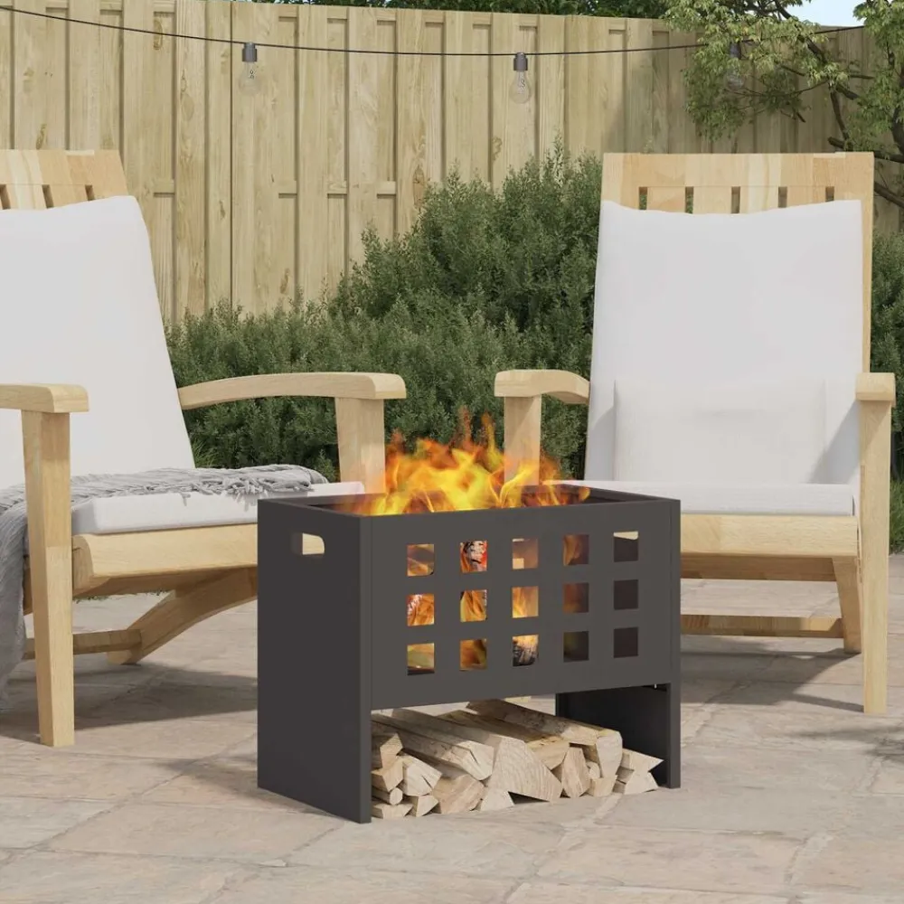 vidaXL Chimeneas-Hoguera Negro 50 x 30 x 40 cm Acero