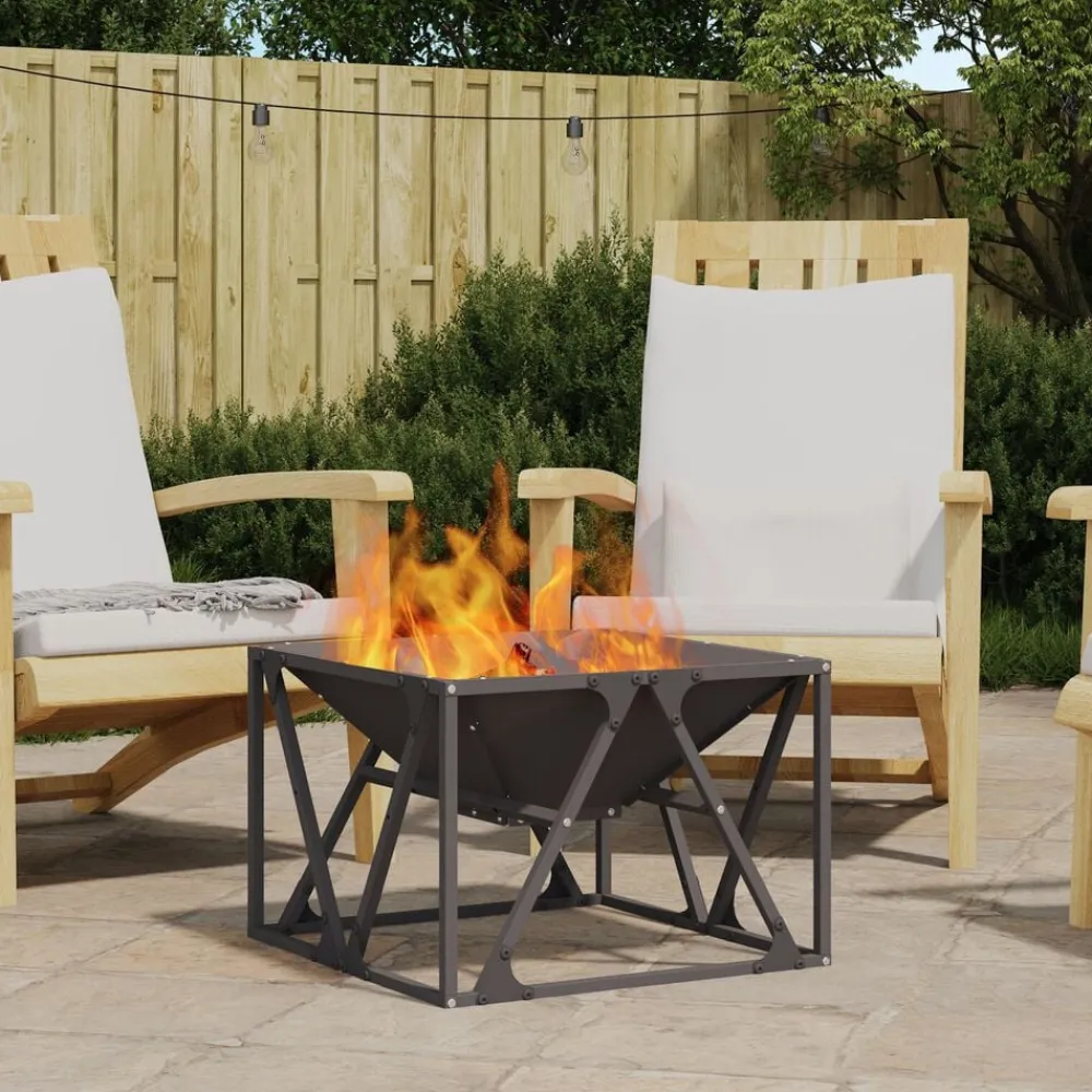 vidaXL Chimeneas-Hoguera Negro 50 x 50 x 35 cm Acero