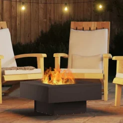 vidaXL Chimeneas-Hoguera Negro 60 x 60 x 30 cm Acero