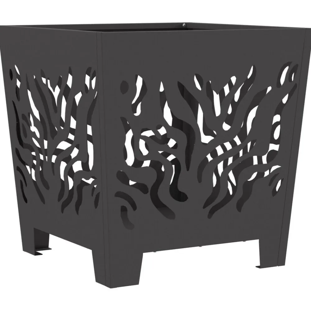 vidaXL Hoguera Negro 40 x 40 x 40 cm Acero Acero laminado en frío/negro New