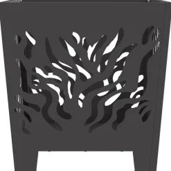 vidaXL Hoguera Negro 40 x 40 x 40 cm Acero Acero laminado en frío/negro New