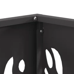 vidaXL Hoguera Negro 40 x 40 x 40 cm Acero Acero laminado en frío/negro New