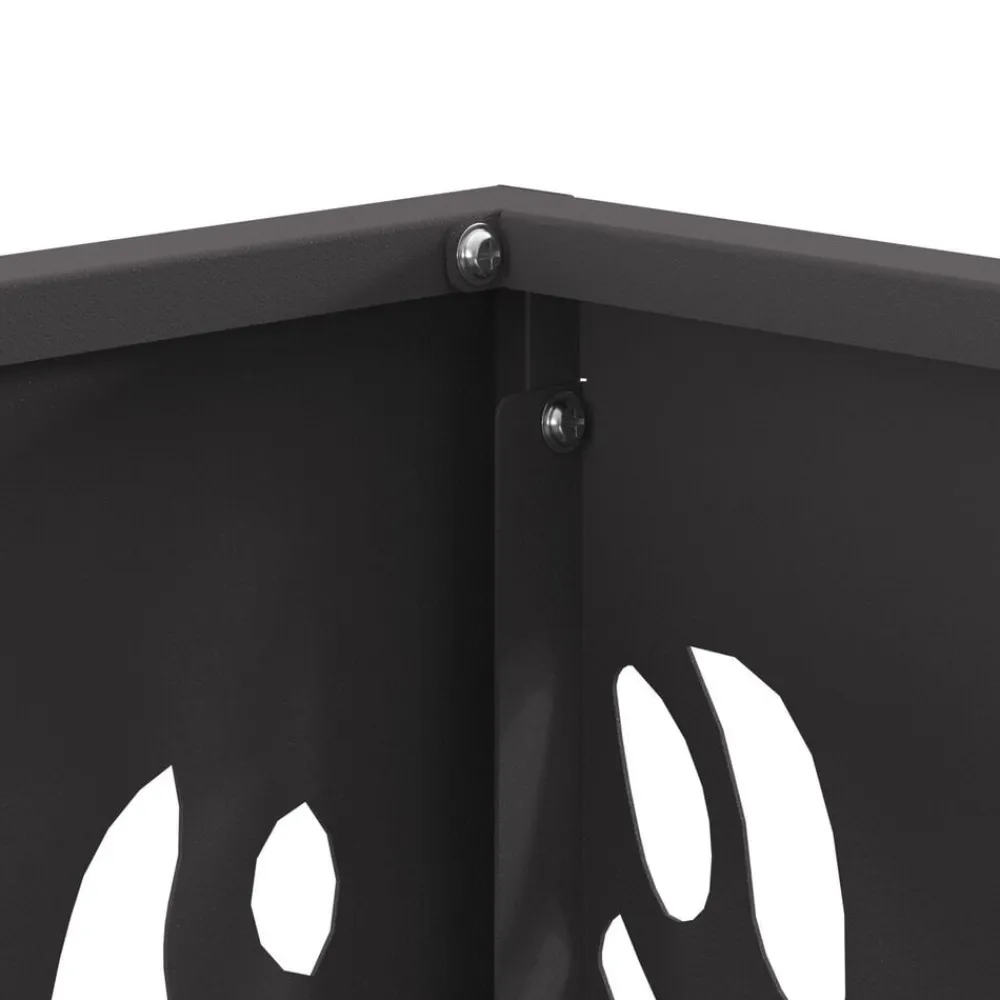 vidaXL Hoguera Negro 40 x 40 x 40 cm Acero Acero laminado en frío/negro New