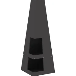 vidaXL Chimeneas-Hoguera Negro 35 x 35 x 100 cm Acero