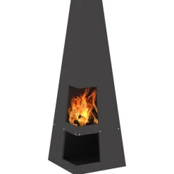 vidaXL Chimeneas-Hoguera Negro 35 x 35 x 100 cm Acero