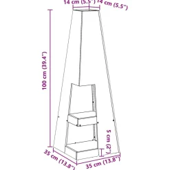 vidaXL Chimeneas-Hoguera Negro 35 x 35 x 100 cm Acero