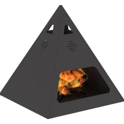 vidaXL Hoguera Negro 50 x 50 x 51 cm Acero Acero laminado en fr&iacute;o/negro New