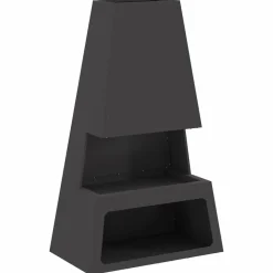 vidaXL Hoguera Negro 60 x 35 x 100 cm Acero Acero laminado en fr&iacute;o/negro Discount