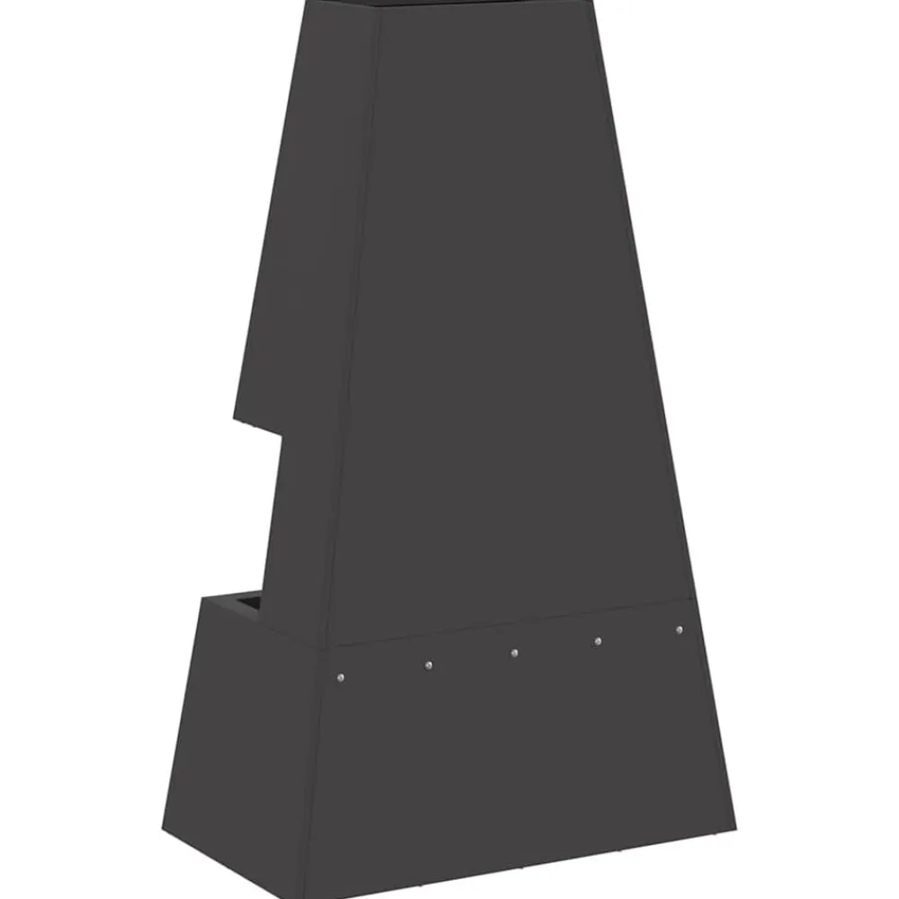 vidaXL Hoguera Negro 60 x 35 x 100 cm Acero Acero laminado en frío/negro Discount
