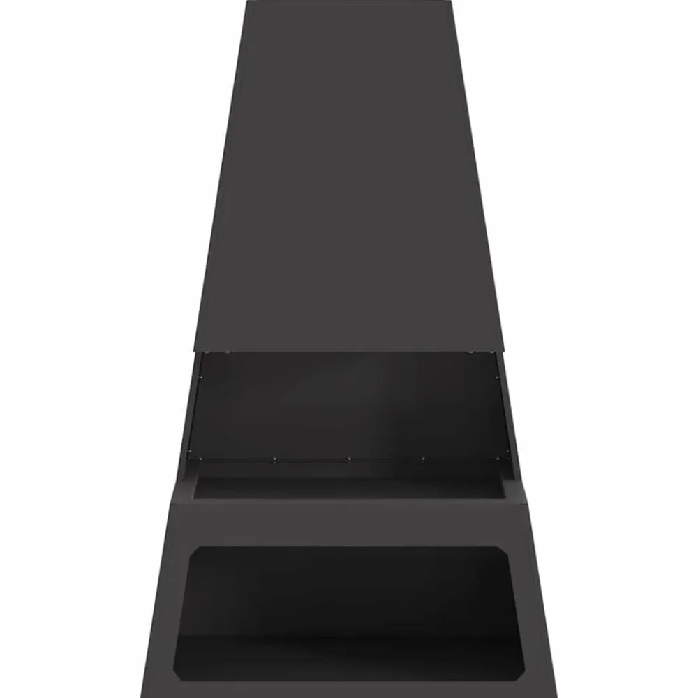 vidaXL Hoguera Negro 60 x 35 x 100 cm Acero Acero laminado en frío/negro Discount