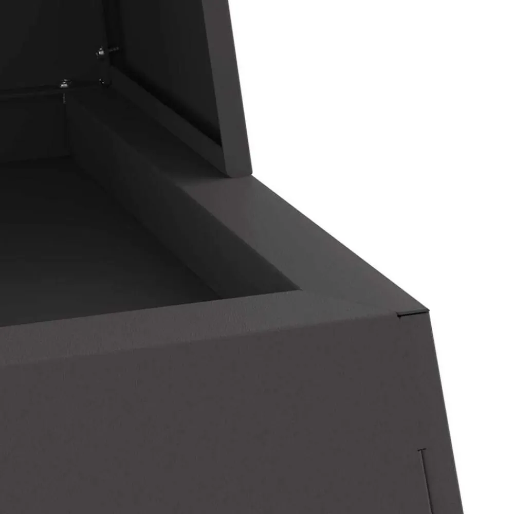vidaXL Hoguera Negro 60 x 35 x 100 cm Acero Acero laminado en frío/negro Discount