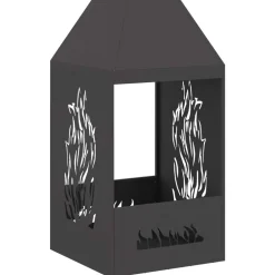 vidaXL Hoguera Negro 50 x 50 x 100 cm Acero Acero laminado en fr&iacute;o/negro Sale