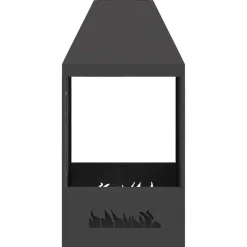 vidaXL Hoguera Negro 50 x 50 x 100 cm Acero Acero laminado en fr&iacute;o/negro Sale