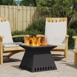 vidaXL Chimeneas-Hoguera Negro 48 x 48 x 40 cm Acero