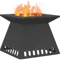 vidaXL Chimeneas-Hoguera Negro 48 x 48 x 40 cm Acero