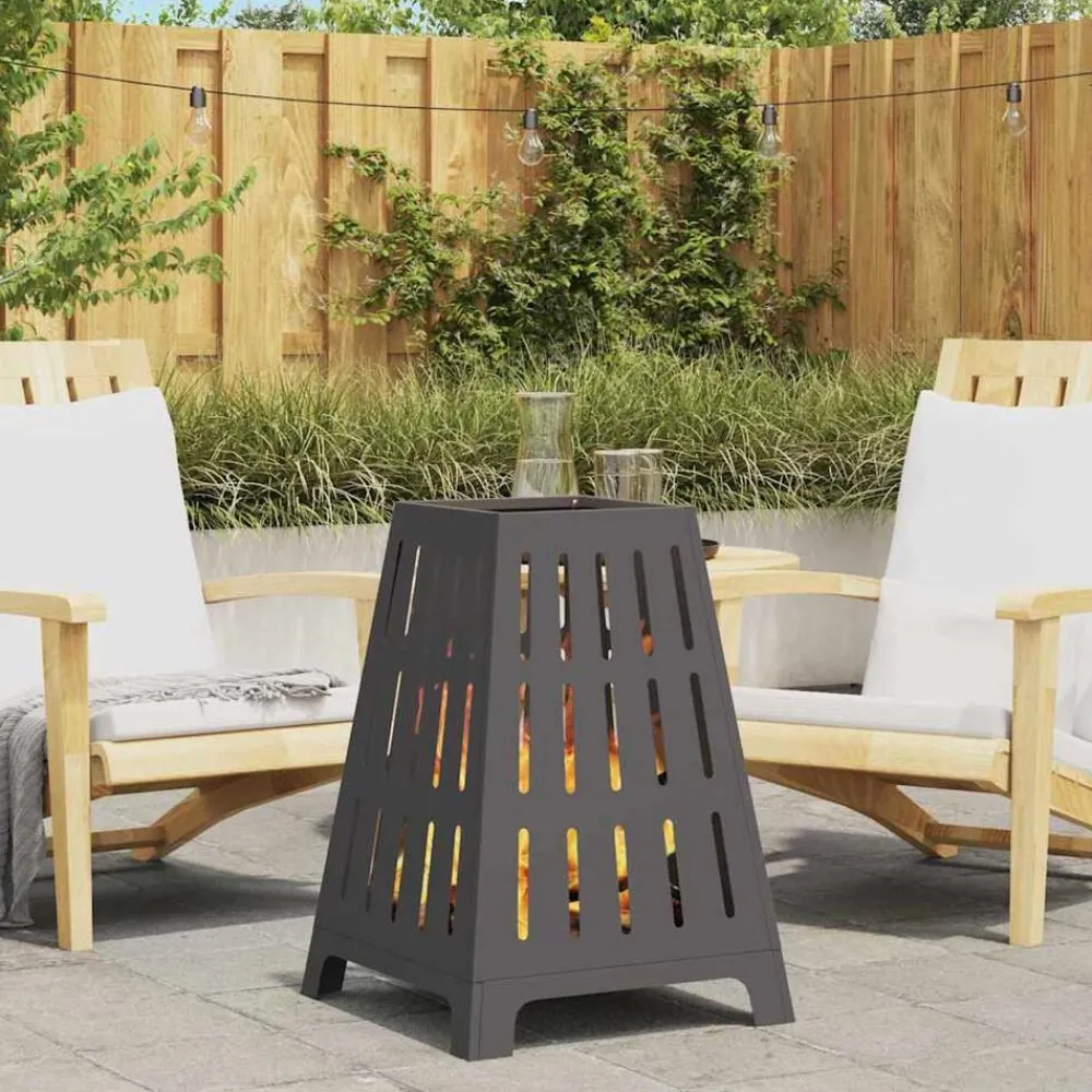 vidaXL Chimeneas-Hoguera Negro 50 x 50 x 70 cm Acero