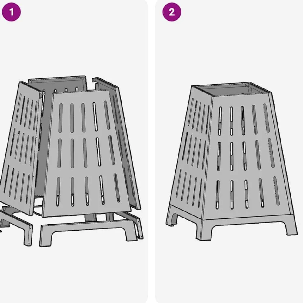 vidaXL Chimeneas-Hoguera Negro 50 x 50 x 70 cm Acero