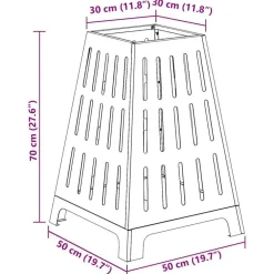 vidaXL Chimeneas-Hoguera Negro 50 x 50 x 70 cm Acero
