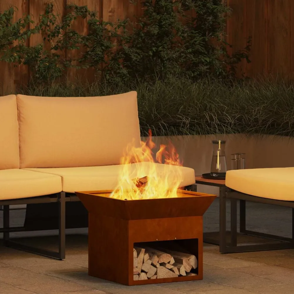 vidaXL Chimeneas-Hoguera Oxidado 50 x 50 x 40 cm