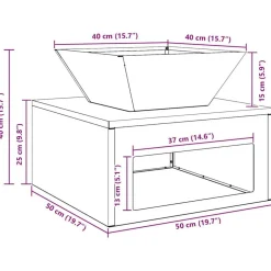 vidaXL Chimeneas-Hoguera Oxidado 50 x 50 x 40 cm Acero autopatinable