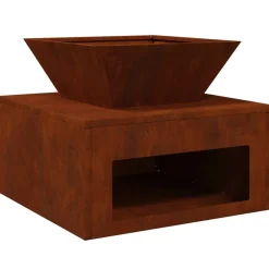 vidaXL Chimeneas-Hoguera Oxidado 50 x 50 x 40 cm Acero autopatinable