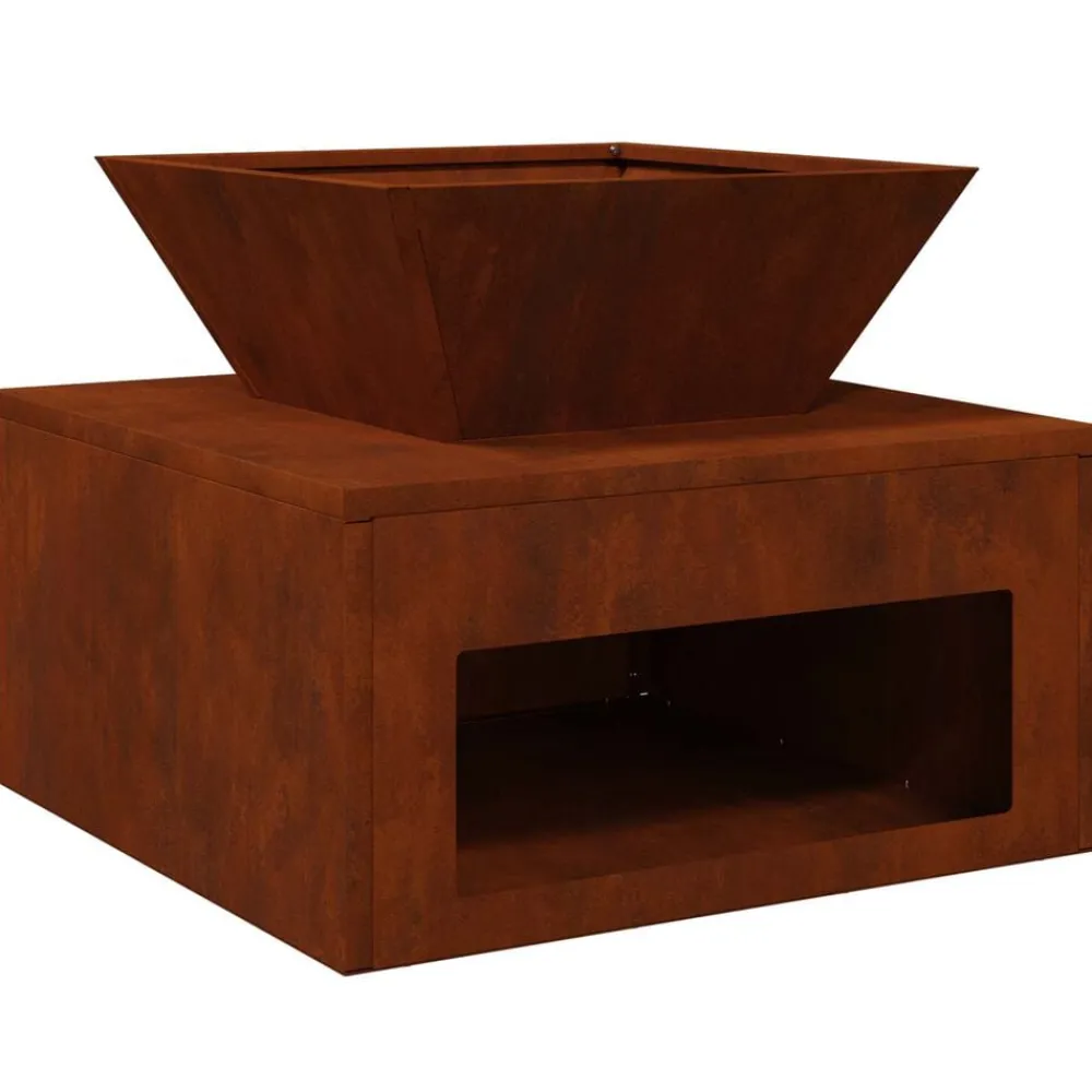 vidaXL Chimeneas-Hoguera Oxidado 50 x 50 x 40 cm Acero autopatinable