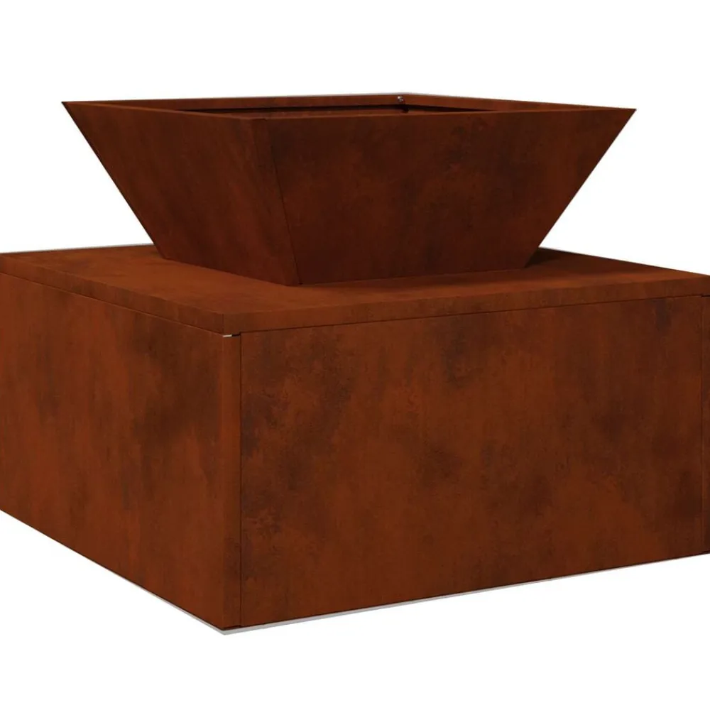 vidaXL Chimeneas-Hoguera Oxidado 50 x 50 x 40 cm Acero autopatinable