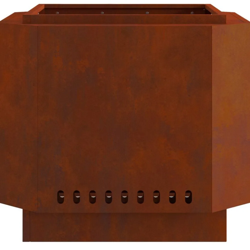 vidaXL Chimeneas-Hoguera Sin Humo Marrón 58 x 58 x 51 cm Acero autopatinable