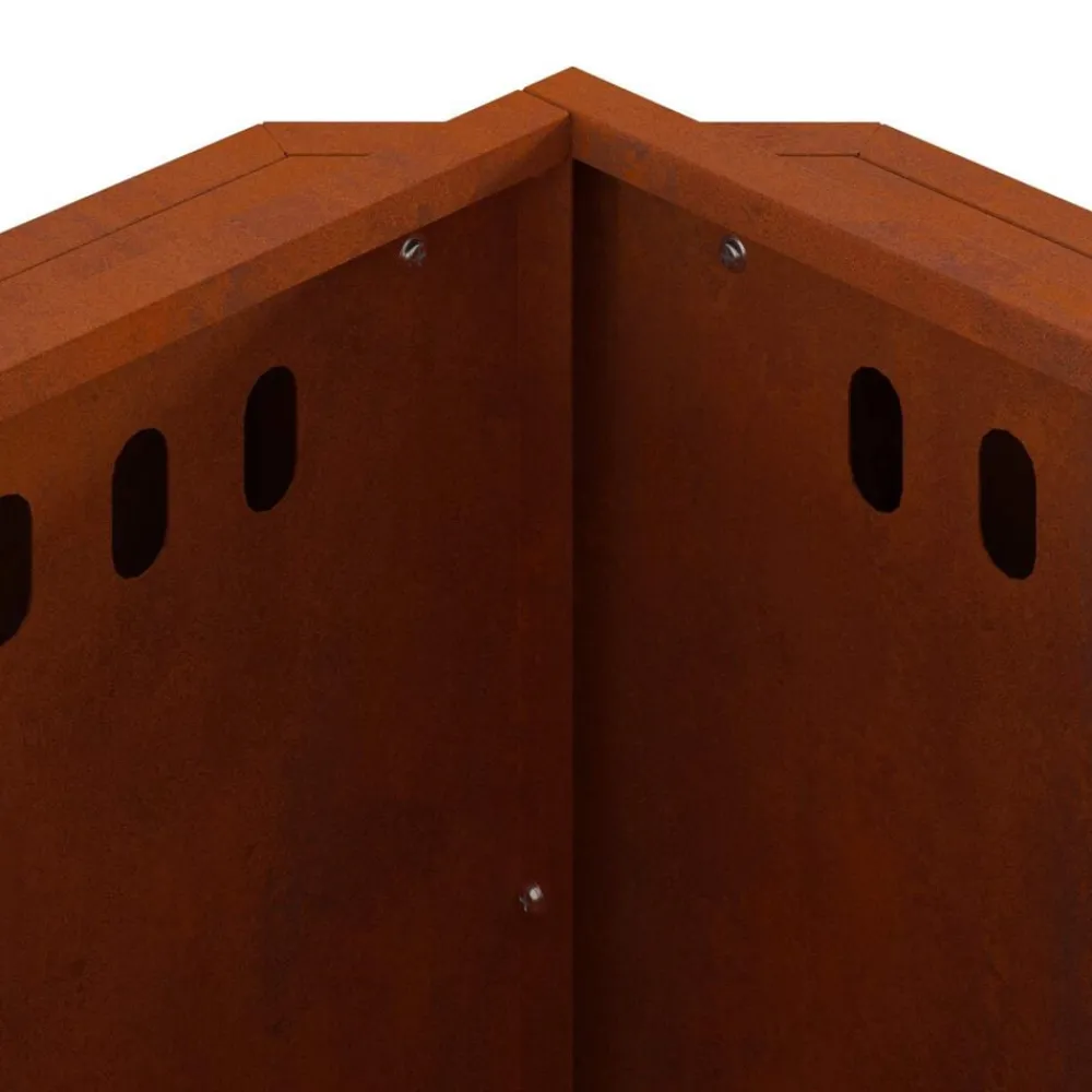 vidaXL Chimeneas-Hoguera Sin Humo Marrón 58 x 58 x 51 cm Acero autopatinable