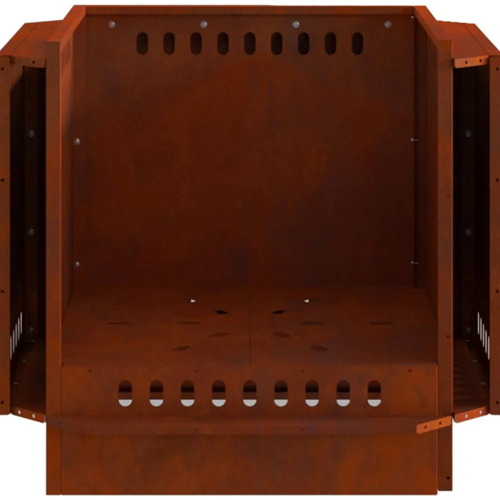 vidaXL Chimeneas-Hoguera Sin Humo Marrón 58 x 58 x 51 cm Acero autopatinable