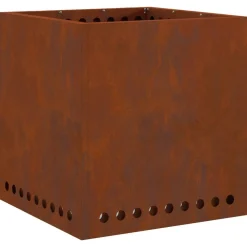 vidaXL Hoguera Sin Humo Marrón 48 x 48 x 50 cm Acero autopatinable Acero oxidado/marr&oacute;n Online