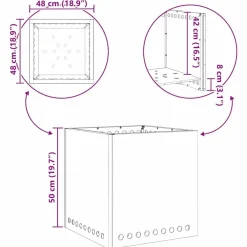 vidaXL Hoguera Sin Humo Marrón 48 x 48 x 50 cm Acero autopatinable Acero oxidado/marrón Online