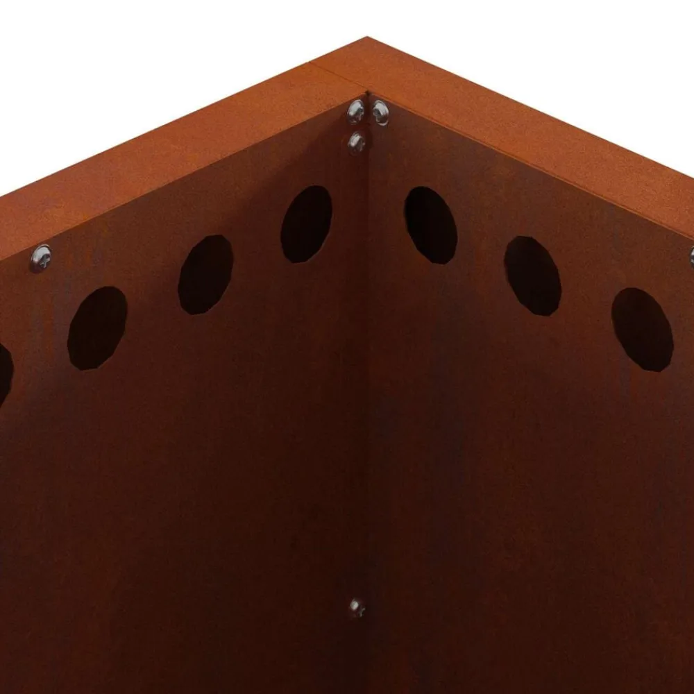 vidaXL Hoguera Sin Humo Marrón 48 x 48 x 50 cm Acero autopatinable Acero oxidado/marrón Online